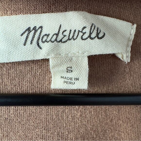 Madewell Earthy Brown Long Sleeve Duster Cardigan Button Down Solid Minimalist S - Picture 9 of 12